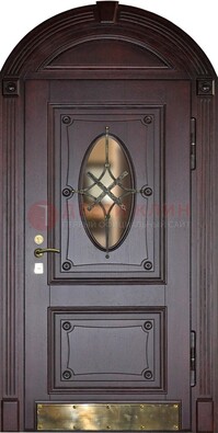 Арочная металлическая дверь с виноритом ДА-38 в Санкт-Петербурге