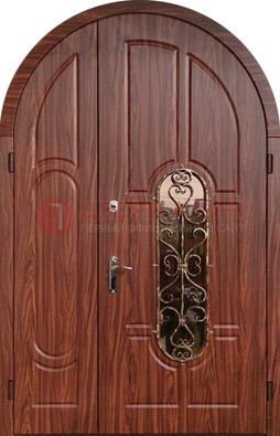 Арочная двухстворчатая стальная дверь Винорит ДА-54 в Санкт-Петербурге