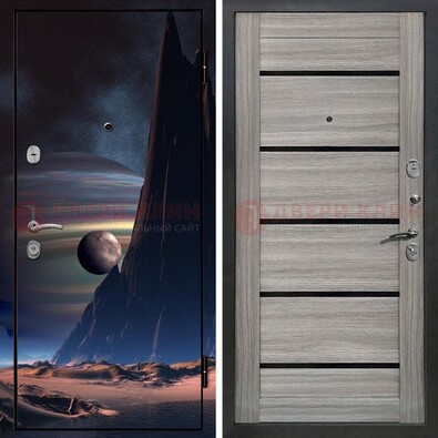 Стальная дверь с фотопечатью космоса ДФ-49 в Санкт-Петербурге