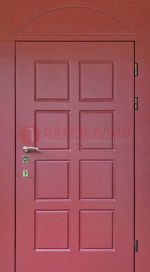 Красная стальная дверь с верхней фрамугой ДФГ-13 в Санкт-Петербурге