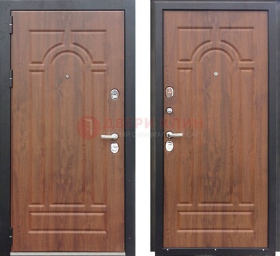 Коричневая железная дверь с МДФ ДМ-137 в Балашихе