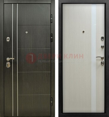 Морозостойкая темная металлическая дверь с МДФ ДМ-164 в Санкт-Петербурге