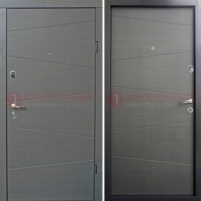 Темная стальная дверь с филенчатой МДФ ДМ-228 в Санкт-Петербурге