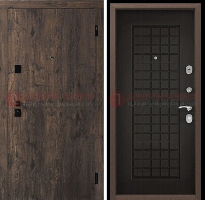 Металлическая коричневая дверь с МДФ темным внутри ДМ-286 в Санкт-Петербурге