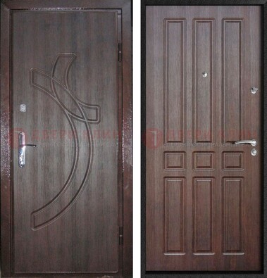 Коричневая железная дверь с МДФ и узором ДМ-345 в Курске