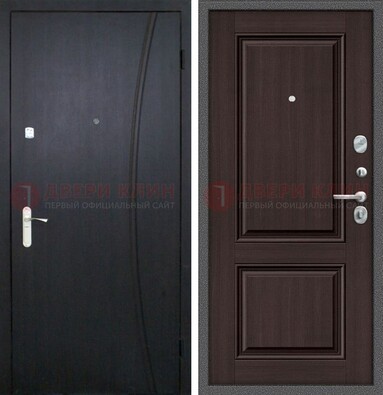 Темная стальная дверь с МДФ панелями ДМ-362 в Санкт-Петербурге