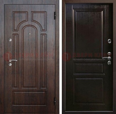 Железная дверь с коричневыми панелями МДФ ДМ-382 в Санкт-Петербурге