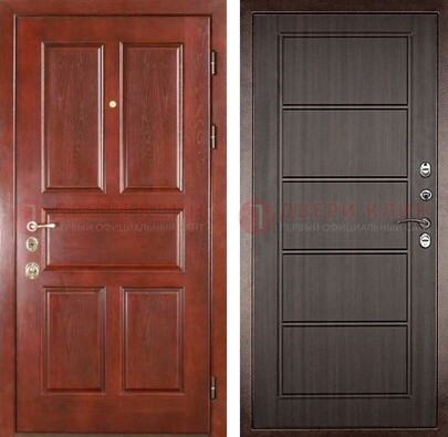 Красная металлическая дверь с МДФ в квартиру ДМ-387 в Санкт-Петербурге