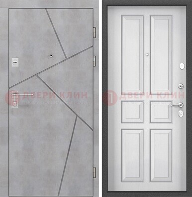 Светлая железная дверь в квартиру с МДФ ДМ-489 в Ярославле