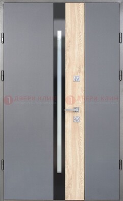 Полуторная металлическая дверь с МДФ ДМ-503 в Санкт-Петербурге