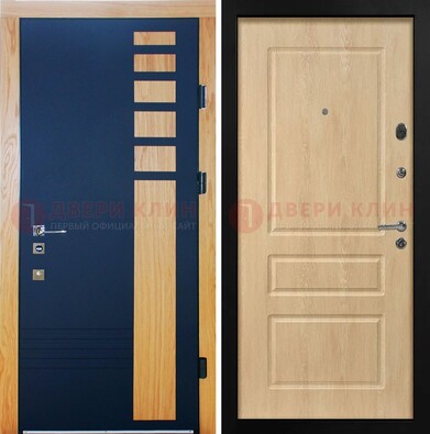 Двухцветная железная дверь с МДФ в квартиру ДМ-511 в Санкт-Петербурге