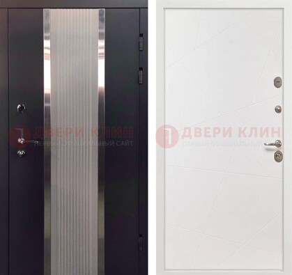 Темная металлическая дверь в квартиру МДФ с двух сторон ДМ-512 в Санкт-Петербурге
