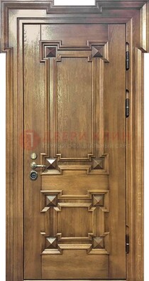 Филенчатая железная дверь с массивом дуба ДМД-56 в Санкт-Петербурге