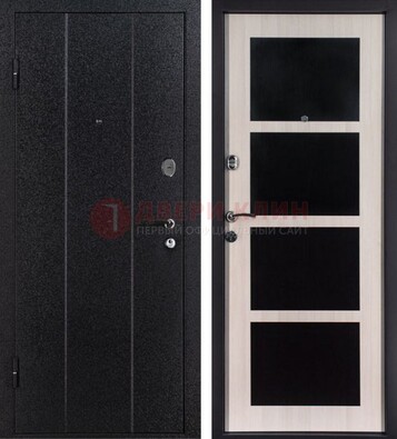 Черная металлическая дверь с порошковым напылением ДП-176 в Санкт-Петербурге