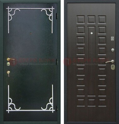 Темная входная дверь с порошковым покрытием и МДФ венге ДП-223 В Ижевске