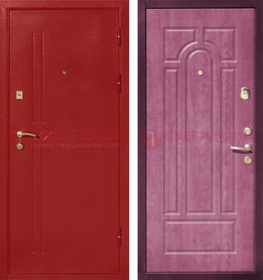 Красная входная дверь с порошковым напылением ДП-240 в Санкт-Петербурге
