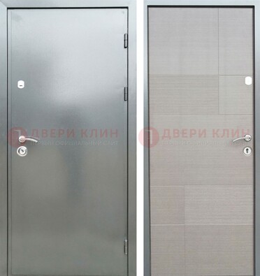 Металлическая серая дверь с порошковым покрытием и серым МДФ внутри ДП-250 в Курске