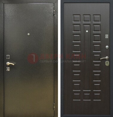 Темно-серая железная дверь с порошковым покрытием и МДФ Венге ДП-287 в Шатуре