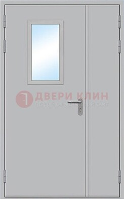 Белая входная противопожарная дверь со стеклянной вставкой ДПП-10 в Санкт-Петербурге