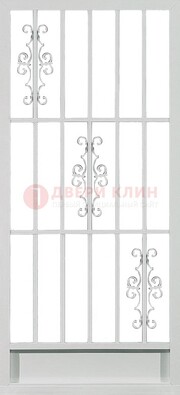 Белая железная решетчатая дверь ДР-9 в Санкт-Петербурге