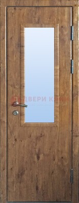 Стальная дверь с МДФ и стеклом для частного дома ДС-49 в Санкт-Петербурге