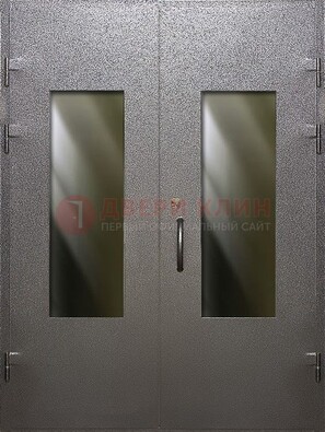 Серая тамбурная дверь со стеклянными вставками ДТМ-8 в Белгороде