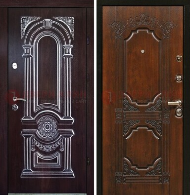 Железная дверь с виноритом в цвете Итальянский орех ДВТ-103 в Санкт-Петербурге