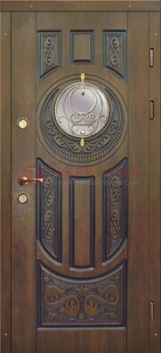 Одностворчатая входная дверь с виноритом и стеклом ДВТ-193 в Санкт-Петербурге