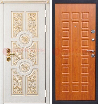 Белая железная дверь с виноритом ДВТ-230 в Санкт-Петербурге