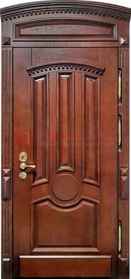 Темная стальная дверь с виноритом и фрамугой ДВТ-238 в Йошкар-Оле