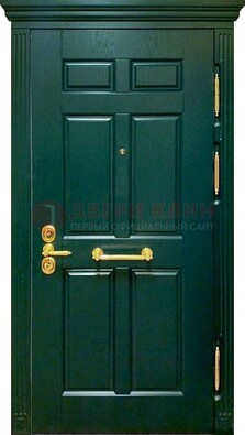 Классическая зеленая дверь с виноритом на улицу ДВТ-248 в Санкт-Петербурге