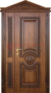 Узорная стальная дверь с виноритом для дома ДВТ-260 в Санкт-Петербурге