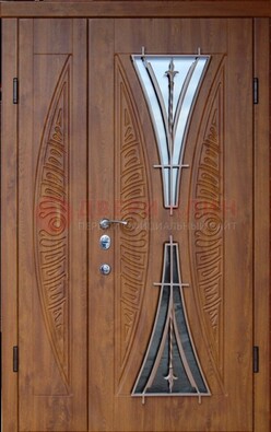 Входная классическая дверь с терморазрывом и коричневым МДФ ДВТ-76 в Санкт-Петербурге