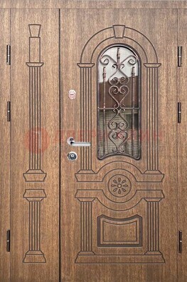 Железная классическая дверь с терморазрывом и рисунком ДВТ-77 в Санкт-Петербурге