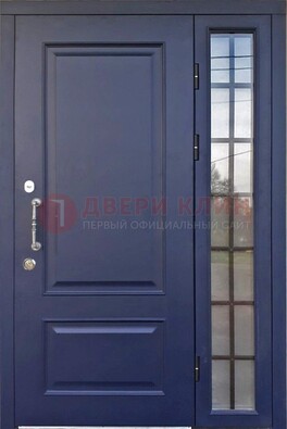 Синяя дверь с виноритом и стеклянными вставками  ДВТ-79 в Санкт-Петербурге