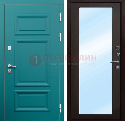 Входная дверь терморазрыв Итальянский орех c виноритом и МДФ с зеркалом ДЗ-122 в Санкт-Петербурге